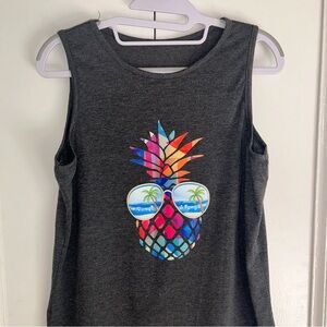 Dark Grey Pinapple Graphic Tank Top Size Large